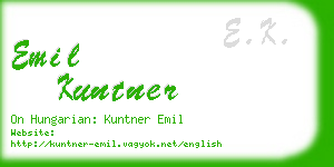 emil kuntner business card